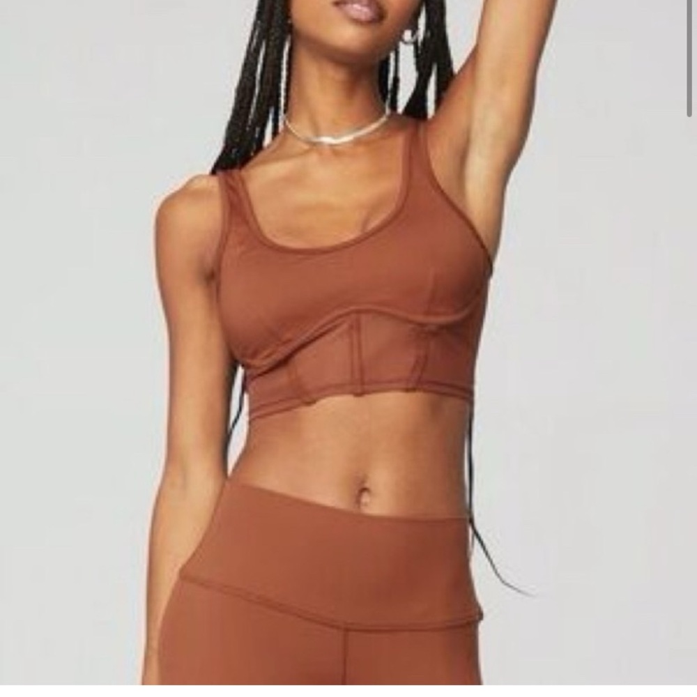 ALO Yoga AIRBRUSH MESH CORSET tank bra